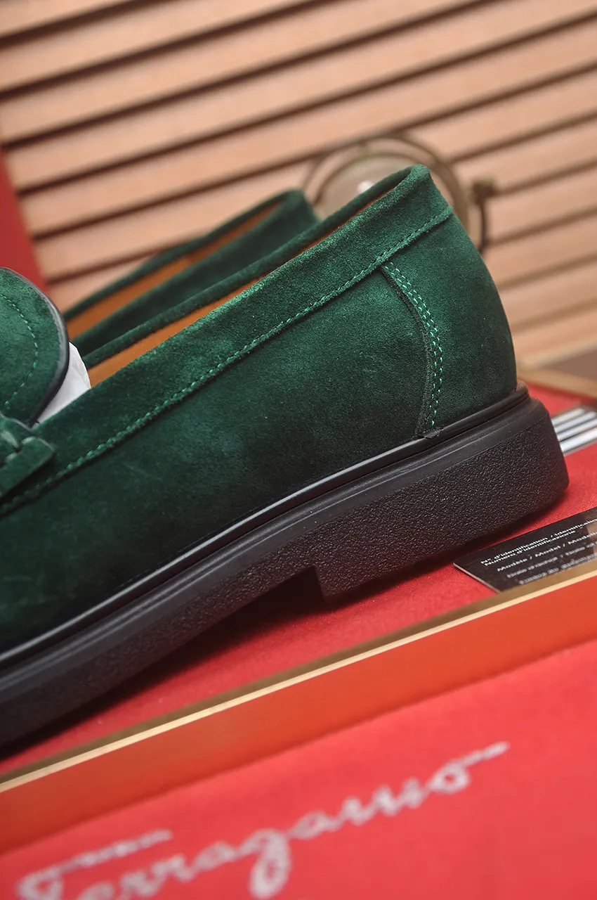 Men's shoes 💰440💶[Ferragamo/Ferragamo] The latest model in the counter. Original imported high-quality cowhide with open sides + imported 🐂 water-dyed cowhide lining + original luxury metal buckle + original combined outsole. No pressure for comparison. 38--45 (45 is custom-made and cannot be returned or exchanged)